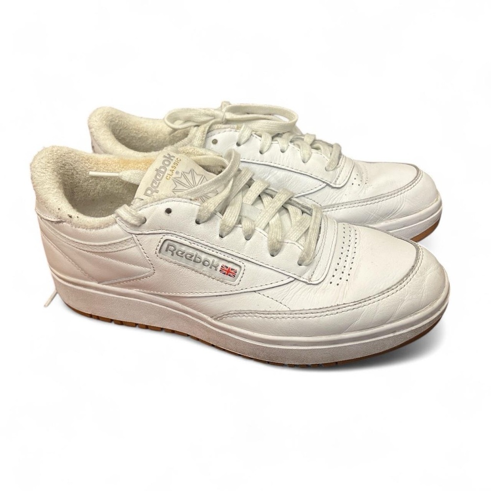 White Reebok Club C Platform trainers